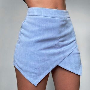 LIGHT BLUE PLAID SKORT